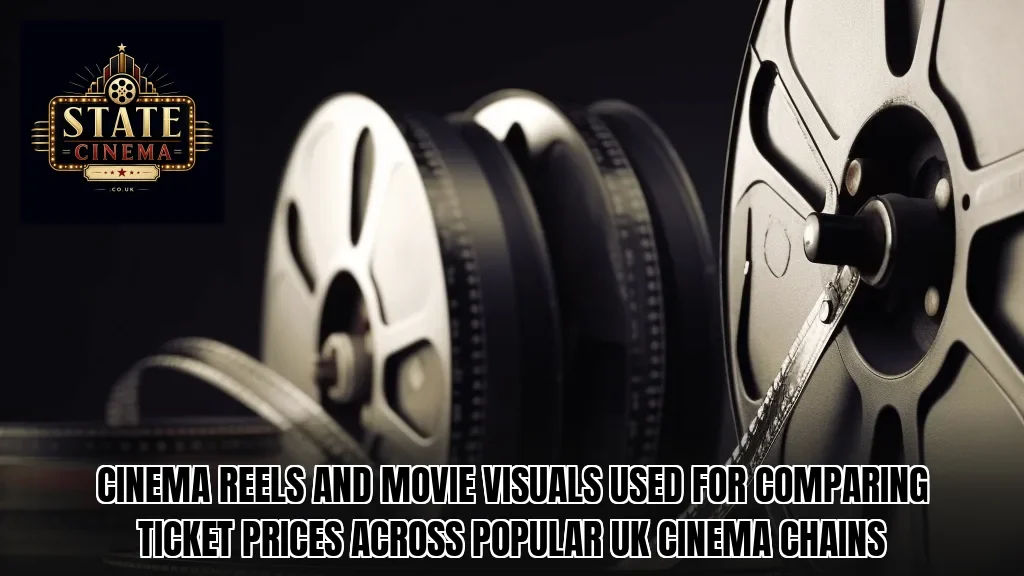 Cinema reels and movie visuals used for comparing ticket prices across popular UK cinema chains