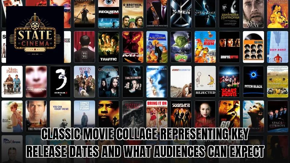 Classic movie collage representing key release dates and what audiences can expect