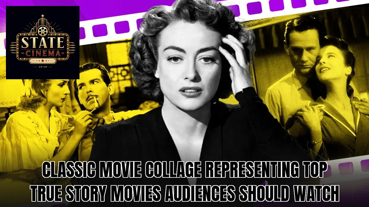 Classic movie collage representing top true story movies audiences should watch