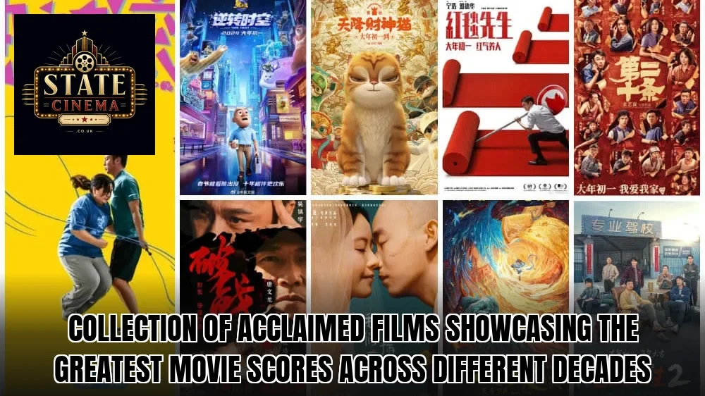 Collection of acclaimed films showcasing the greatest movie scores across different decades