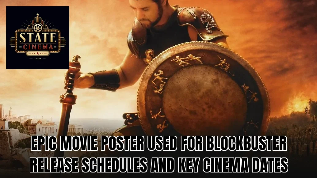 Epic movie poster used for blockbuster release schedules and key cinema dates