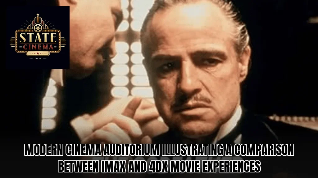 Modern cinema auditorium illustrating a comparison between IMAX and 4DX movie experiences