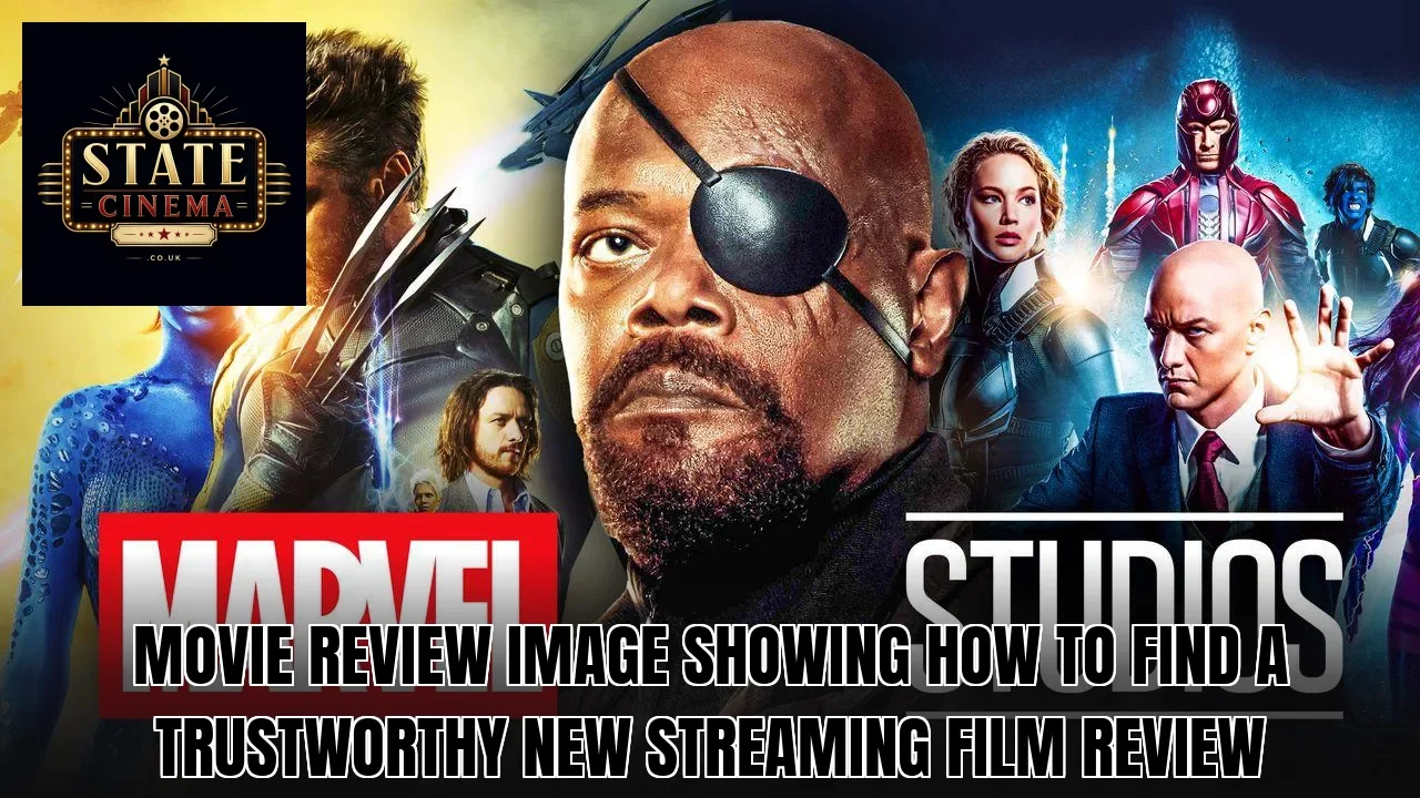Movie review image showing how to find a trustworthy new streaming film review