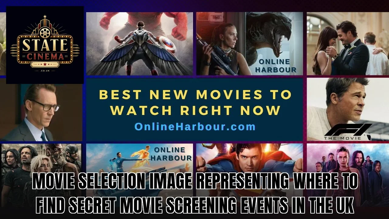 Movie selection image representing where to find secret movie screening events in the UK
