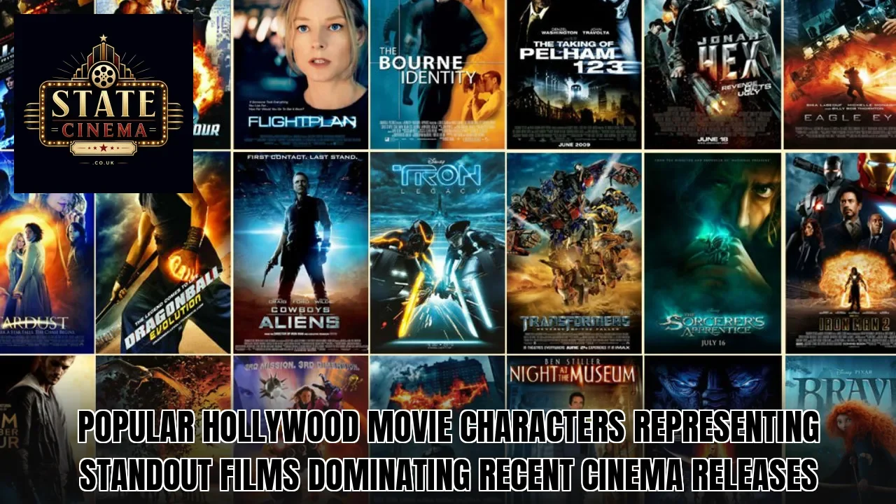 Popular Hollywood movie characters representing standout films dominating recent cinema releases