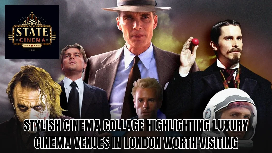 Stylish cinema collage highlighting luxury cinema venues in London worth visiting