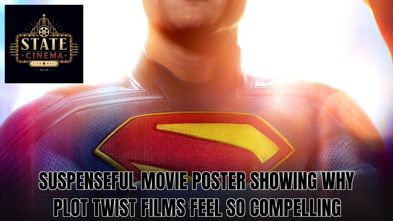 Suspenseful movie poster showing why plot twist films feel so compelling